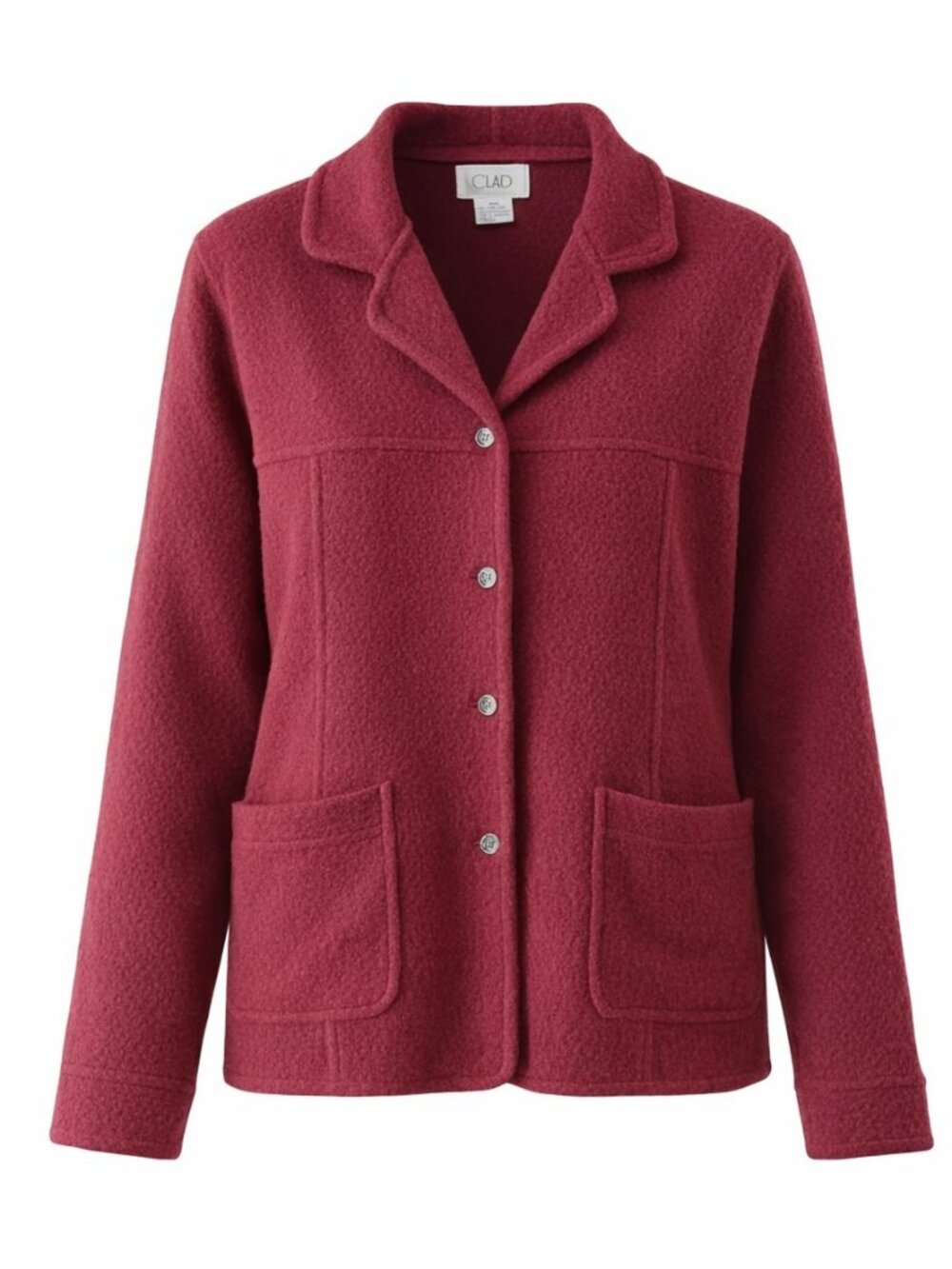 Vintage Womens Y2K Cleo Oxblood 100% Boiled Wool Button Chore Jacket M